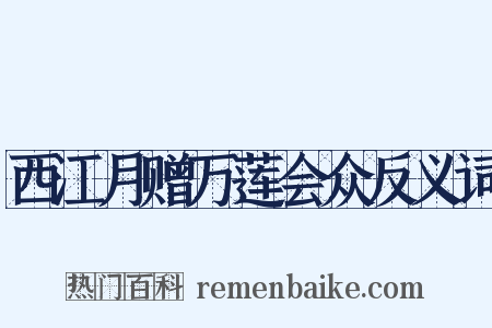 西江月赠万莲会众反义词是什么意思的图片
